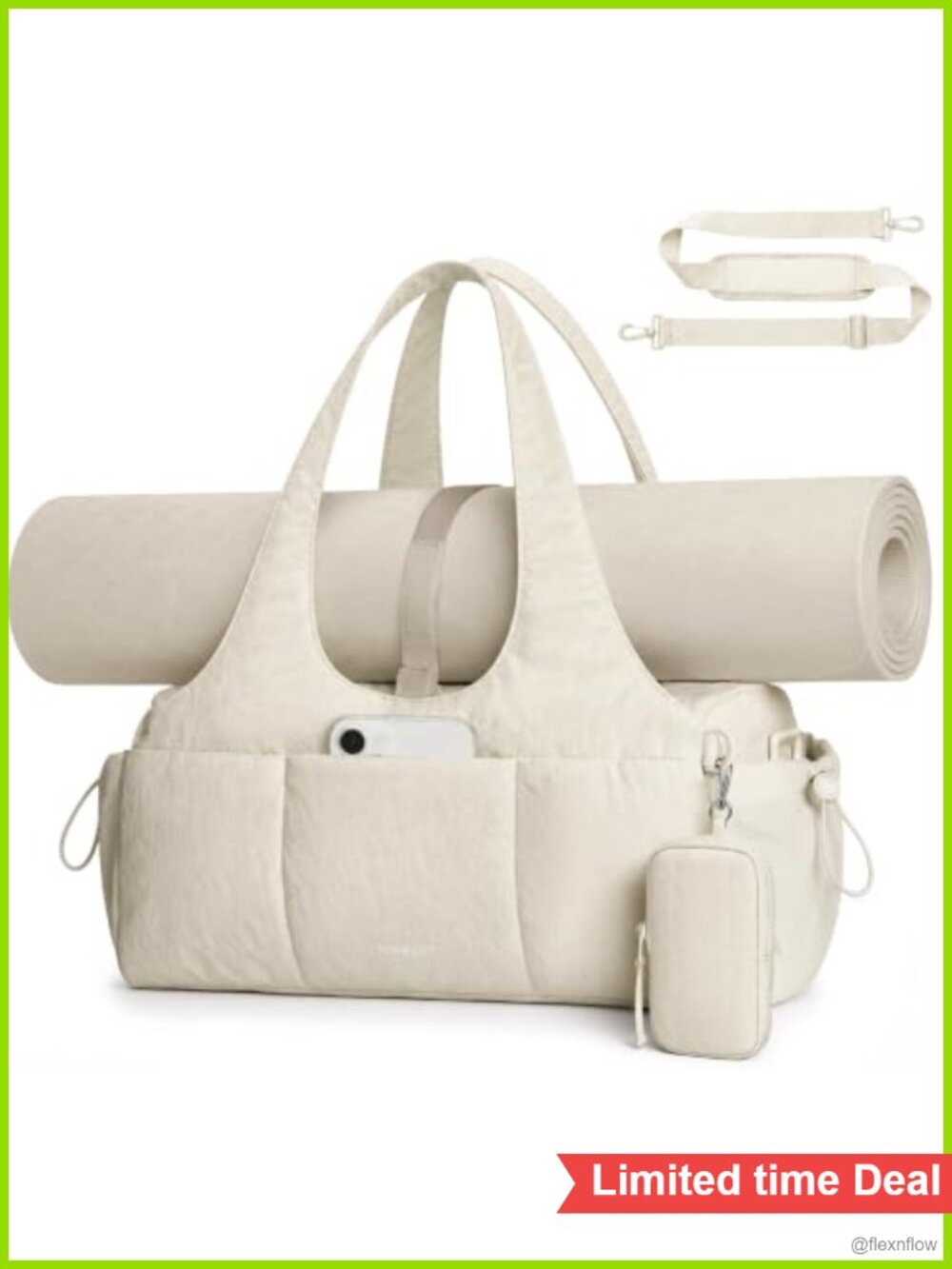 Women's Gym Bag with Yoga Mat Holder & Wet Dry Pocket Sports Duffel